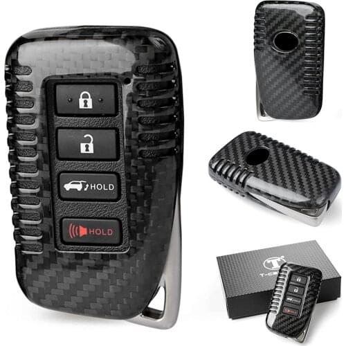 Auto Car 4 Button Remote Smart Key Fob Case For LEXUS 2014 2015 2016 2017 Carbon Fiber Keyless