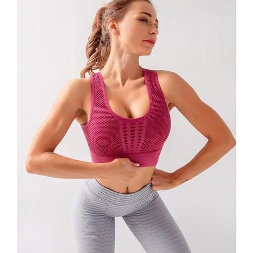 SVOKOR Seamless Bralette Women Run Profession Hollow Out Shockproof Underwear Elasticity Quick-drying Breathable Mesh Crop Top