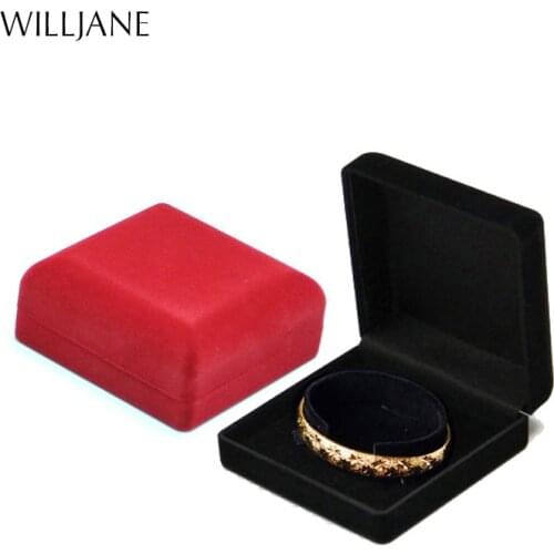 Bangle Bracelet Packaging Box Gift Red/Black Velvet Coated C Collar Anklet Display Holder Box Chain Jewelry Charm Organizer Case