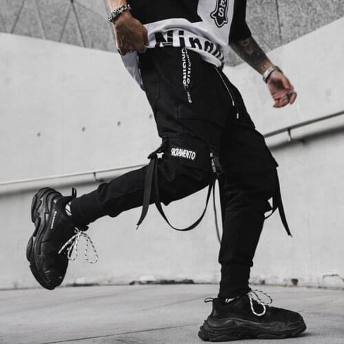 April MOMO 2021 Men New Spring Hip Hop Pants Club Singer Stage Costume Trousers Ribbons Streetwear Joggers Sweatpants Hombre