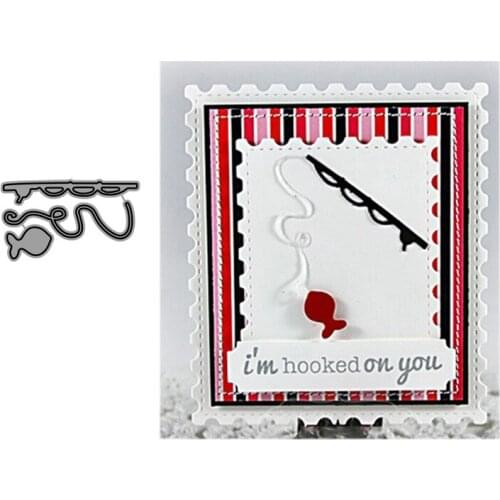 CH fishing pole Metal Cutting Dies 3D DIY Scrapbooking Carbon Sharp Craft Die Photo Invitation Cards Decoration