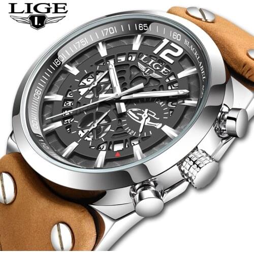 2020 New Men Watches LIGE Brand Fashion Business 30m Waterproof Quartz Watch Men Casual Sport Date Chronograph Reloj Hombre+Box