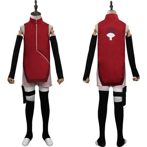 Kids Boruto Sarada Uchiha Cosplay Costume Outfit Halloween Carnival Suit