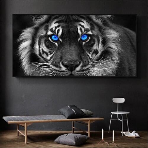 Modern Black and White Animals Poster Pictures Wall Art Tiger Canvas Painting Living Room Bedroom Home Wall Decoration Cuadros