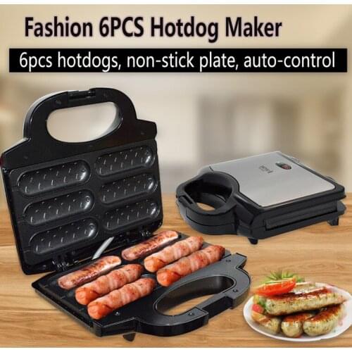 Electric hot dog waffle maker Non-stick coating Crispy corn French muffin Sausage Baking machine Barbecue for Breakfast EU