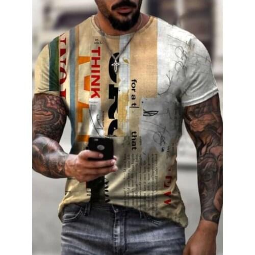 New Mens T-shirt Letter Print O Neck Short Sleeve Streetwear Fashion Casual Pullover Loose T-shirt For Men Top Plus Size S-4XL