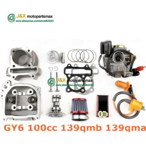 GY6 50 60 80cc upgrade to GY6 100cc GY6 139QMB 4 Stroke Big Bore Kit 100cc 50mm cylinder carburetor air filter 139qmb 139qma