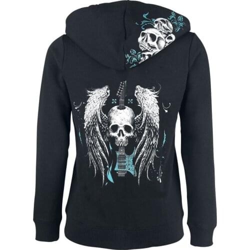Halloween Hoodies Womens Zipper Long Sleeve Skull Print Hoodie Sweatshirt Tops Sweatshirt Autumn Pocket Elegant Daily Tops