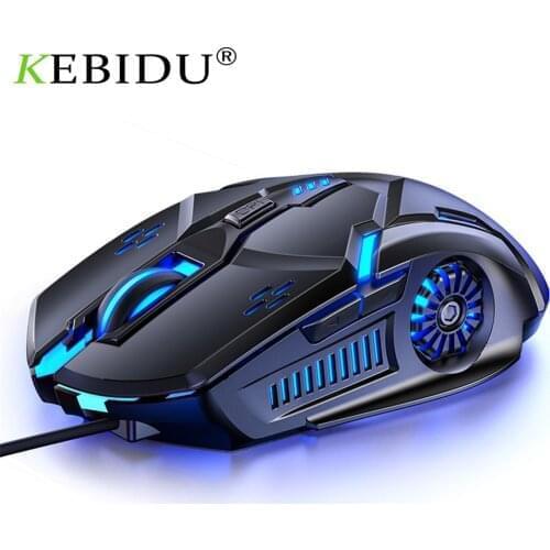 Kebidu Wired Gaming Mouse Gamer Mice 6 Button 4-Speed DPI RGB Backlight Gaming Mouse For Computer PC Laptop Gaming Mouse