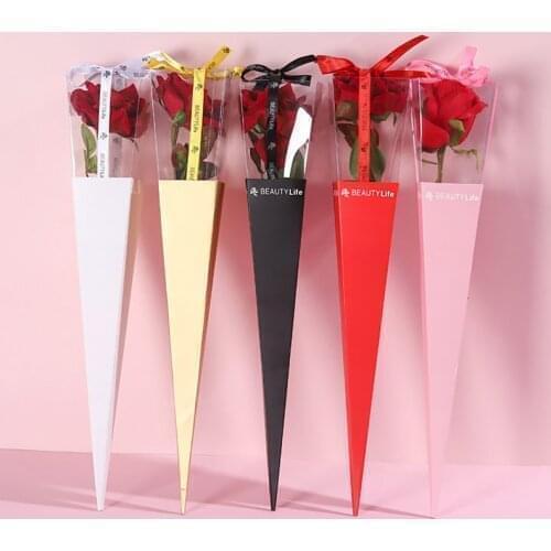 Valentines Day Gift Box Single Rose Flower Box Holiday Custom Gift Box Flowers Package Case For Home Wedding Party Decor Pack