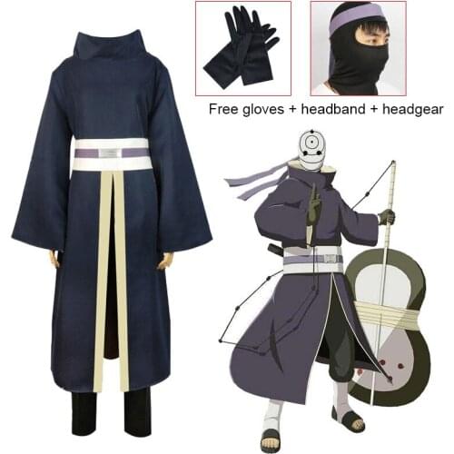 Anime Hokage Ninja Akatsuki Uchiha Obito Cosplay Costumes Tobi Uniform Accessories Set Women and Men Full Set Mask Man Costume