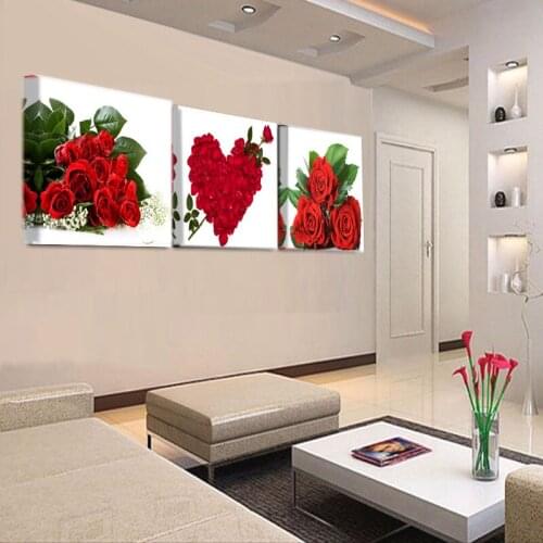 Red Rose, Home Decor, Wall Picture, Decorative Painting, Canvas Painting T100