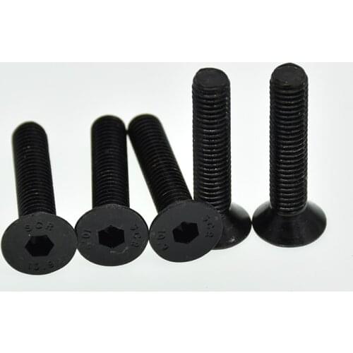 M10*(16 to 100) mm DIN7991 flat head countersunk head black grade 10.9 Alloy Steel Hex Socket Head Cap Screw