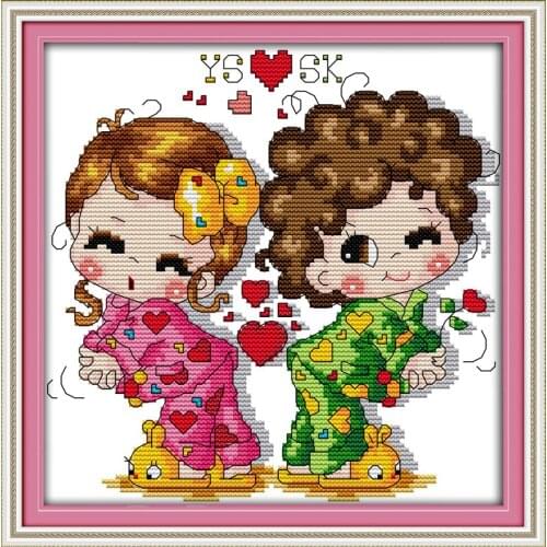Sweet love day cross stitch kit 14ct 11ct count print canvas stitches embroidery DIY handmade needlework plus