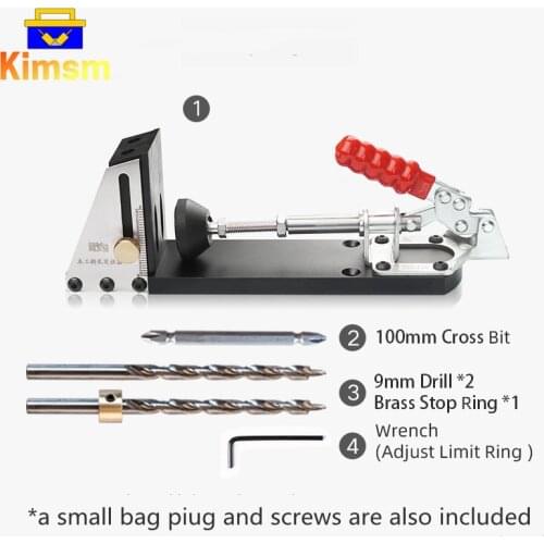 Woodworking Oblique Hole Locator With Bit Oblique Hole Punch For 14-40mm Wood Boards Angle Drilling Guide WoodWorking Tools Kit