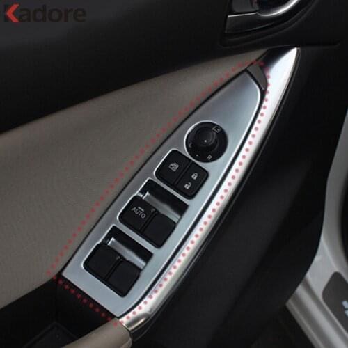 Car Interior Window Lift Switch Cover Trim For Mazda CX-5 CX5 2012-2014 2015 2016 Matte Door Armrest Panel Trims Accessories LHD