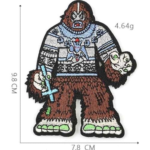 Big Foot Man Iron On Embroidered Clothes Patches For Clothing Stickers Garment Wholesale