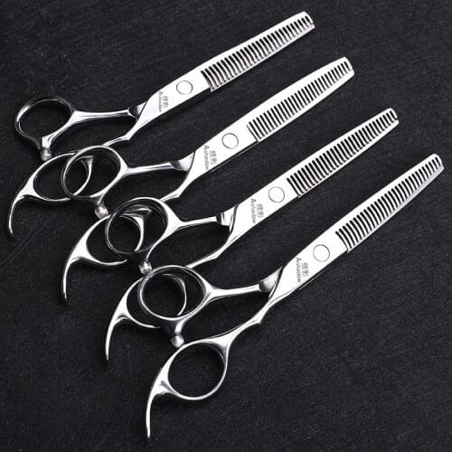 New5.5/6 inch 440c hair thinning scissors professional thinning scissors for hairdresser and barber cutting teeth fine Free logo