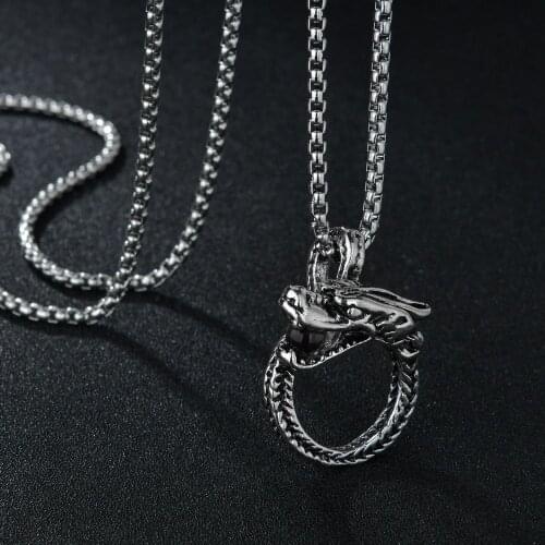 Cool New Game Dragon Pendant Necklace Punk Rock Biker Choker Men Jewelry Necklace Long Chain High Quality