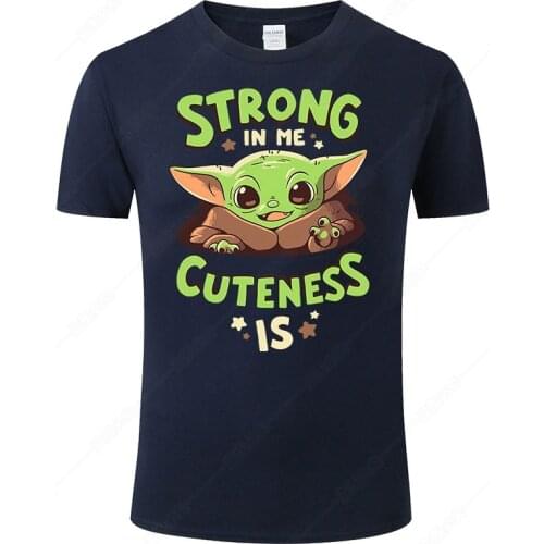 2021 New Summer Cotton Baby Yoda T Shirt Men Wome Casual Short Sleeve Printed T-shirt Cool Streetwear Funny Tops Tee J05