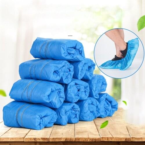 100pcs Disposable Shoe Cover CPE Indoor Non-slip Wear-resistant Shoe Cover Waterproof Dustproof Thickened Foot Cover Thickened