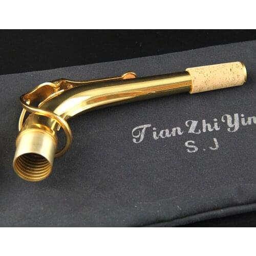 Excellent Alto Saxophone Neck Gold Lacquer brass material 24.5mm Woodwind part 1pcs