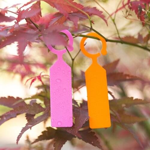 50PCS Plastic Plants Tags Nursery Garden Ring Label Hanging gardening ring buckle label Flowers Greenhouse Bonsai Collar Tags
