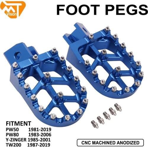 Motorcycle Foot Pegs Rests Pedals For PW50 PW80 ALL YEAR PW200 1987-1997 98 99 2000 2001 2002 2003 2004 2005 2006 2007 2008 2009
