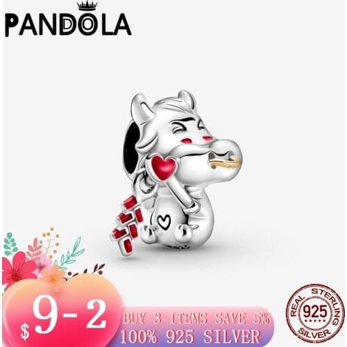 Hot 100% 925 Sterling SILVER charms Cute Ox Charm fit Original Pandora Bracelet silver 925 jewelry