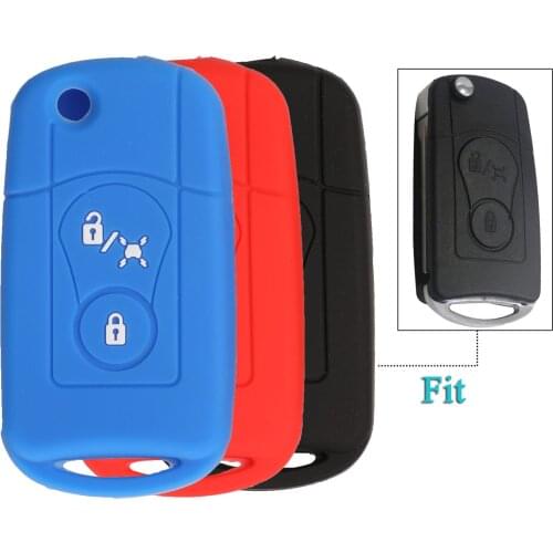 Bilchave 2 Buttons Flip Folding Remote Car Key Silicone Rubber Cover Case Protect Fob For Ssangyong Actyon Kyron