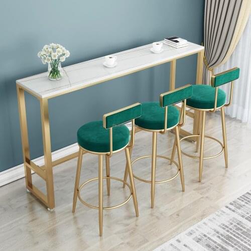 Scandinavian Light Luxury Bar Chair Modern Simple Household High Stool Bar Stool Back High Chair Bar Chair