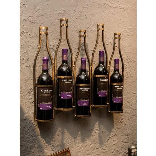 Space Utilization retro wine rack wall hanging home high temperature baking varnish restaurant Wall pendant wall ornament thicke