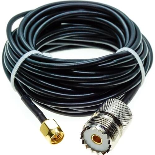 RG174 UHF female SO239 to SMA male Coax RF Extension Cable Jumper Pigtail