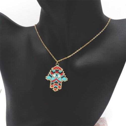 ZHONGVI Bohemian Vintage Turkish Evil Eye Pendant Necklace Fashion Colorful Clavicle Chain Statement Long Necklace Women Jewelry