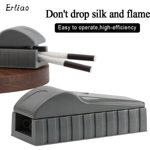 1Pcs New Manual Cigarette Smoke Puller Tobacco Injector Rolling Machine Double Tube Filling Roller Maker Smoke Accesoires Erliao