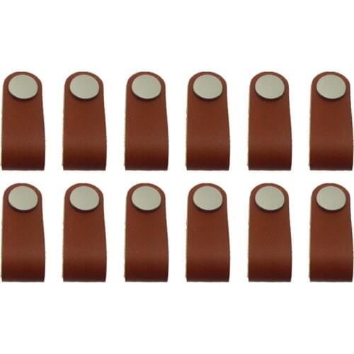 12x Cabinet Handles Handmade Leather Dresser Drawer Knobs Pulls Door Handle Kitchen PuKnob net Leather Handle Pull Knob