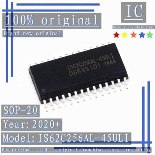 2020+ 100% Brand new original 5PCS-20PCS IS62C256AL-45ULI SOP-28 Memory RAM 256KB 45NS
