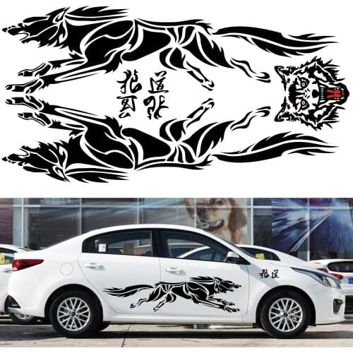 3PCS Fiery Wolf Head Howling Car Stickers Hunting Decal Animal Vinyl Motorcycle Auto Accessories Universal for FORD NISSAN