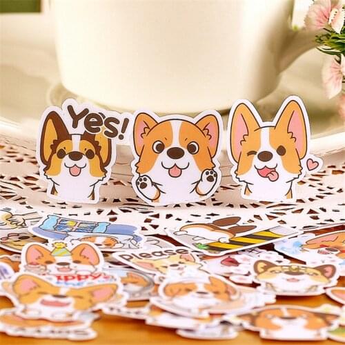 35 PCS Anime cute yellow dog Paper Stickers Crafts And Scrapbooking stickers kids toys book Decorative sticker DIY Stationery
