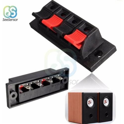 5Pcs Single Row 4 Pin 4 Position Speaker Terminal Board Connectors