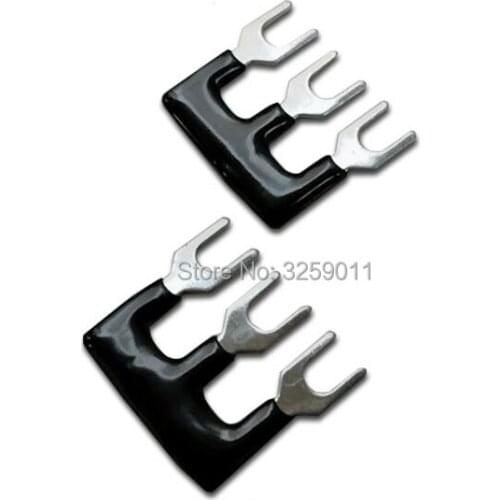 50PCS TB2503 3 Positions 25A Wire Connector Pre Insulated Fork Type Barrier Spades Terminal Strip Jumper Block red