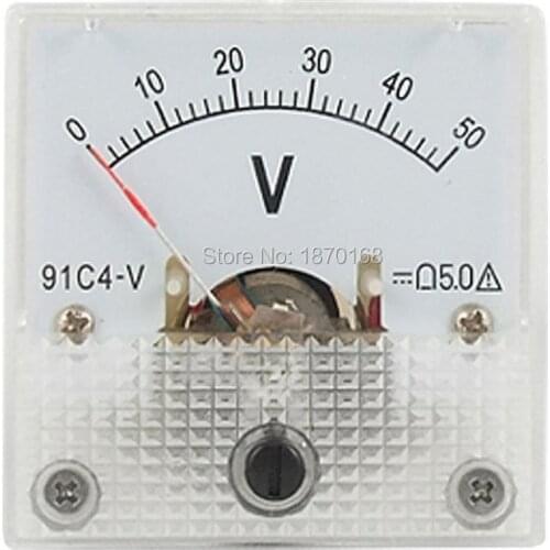 91C4 Class 2.5 Accuracy DC 0-50V Voltage Volt Panel Meter