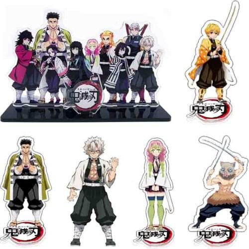Cartoon Anime Demon Slayer Kimetsu No Yaiba Hashira Giyuu Muichirou Shinob Acrylic Stand Action Figures Model Plate Holder