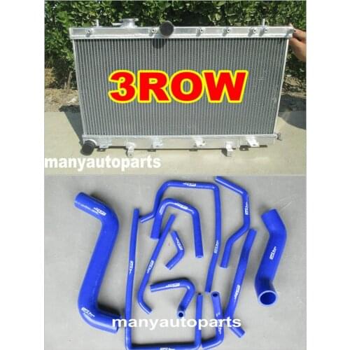 For Subaru Impreza WRX STI GG GD 1.6L/2.0L/2.5L 02-07 03 04 05 06 Aluminum Radiator&Hose BLUE