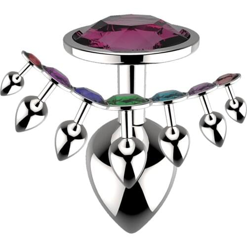 Butt Plug With Jewelry 100% Medical Silicone Heart shaped Different Color Smooth Adult Sex Toys for Men/Women Anal Dildo