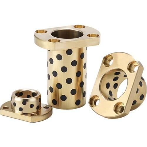 Anti-trimming flange oil-free bushing wear-resistant self-lubricating graphite copper sleeve bearing MPTNZ6-8-10-12-13-16