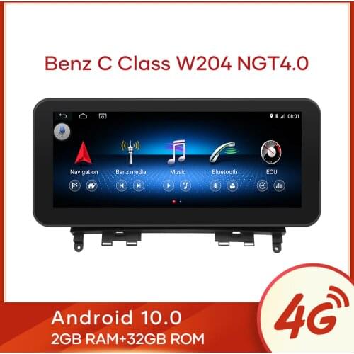 MCWAUTO for Mercedes Benz C-Class W204 2008-2010 10.25” Android 10.0 Display Car Radio Screen GPS Navigation Bluetooth