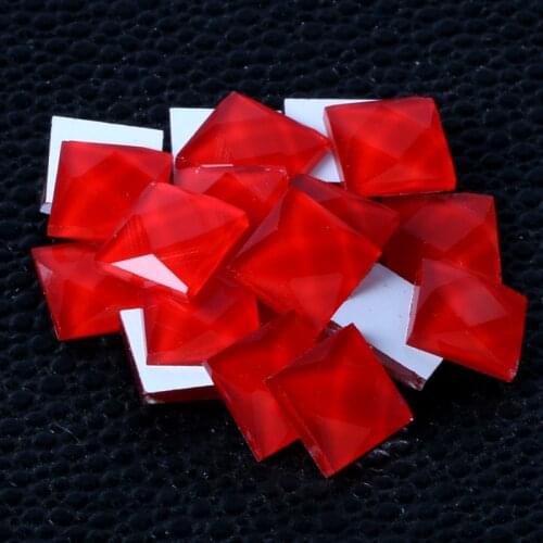 Free shipping 2018 Hot sale! Jelly red color Square Crystal glass flatback rhinestones