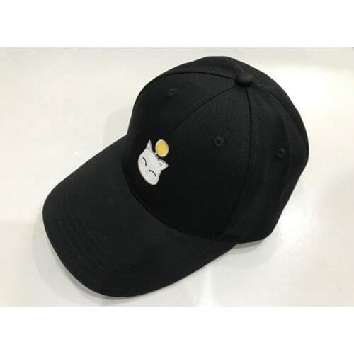 Final Fantasy XIV FF14 Moogle Embroidered Topee Snapback Hat Black Baseball Cap