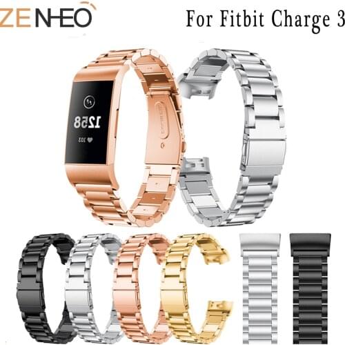 Stainless steeel Watchband For Fitbit Charge 3 Wrist Smart Watch Band Link Strap Bracelet Links For Fitbit Charge 3 Watchbands